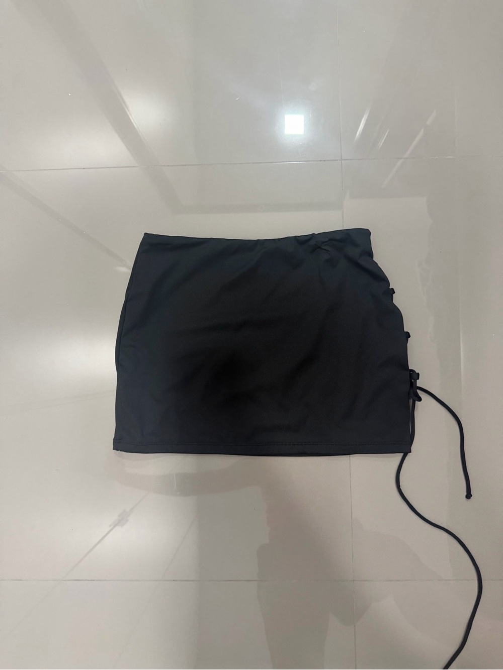 White Fox Boutique Black Side-Tie Mini Skirt